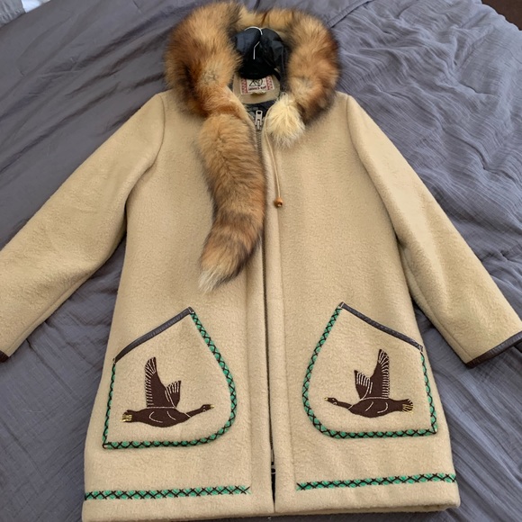 Vintage James Bay Wool & Fur-Lined Hooded Parka - Picture 3 of 5